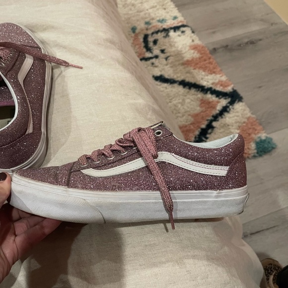 VANS pink sparkly. Size 8.5 women. Worn lightly. - Picture 2 of 7